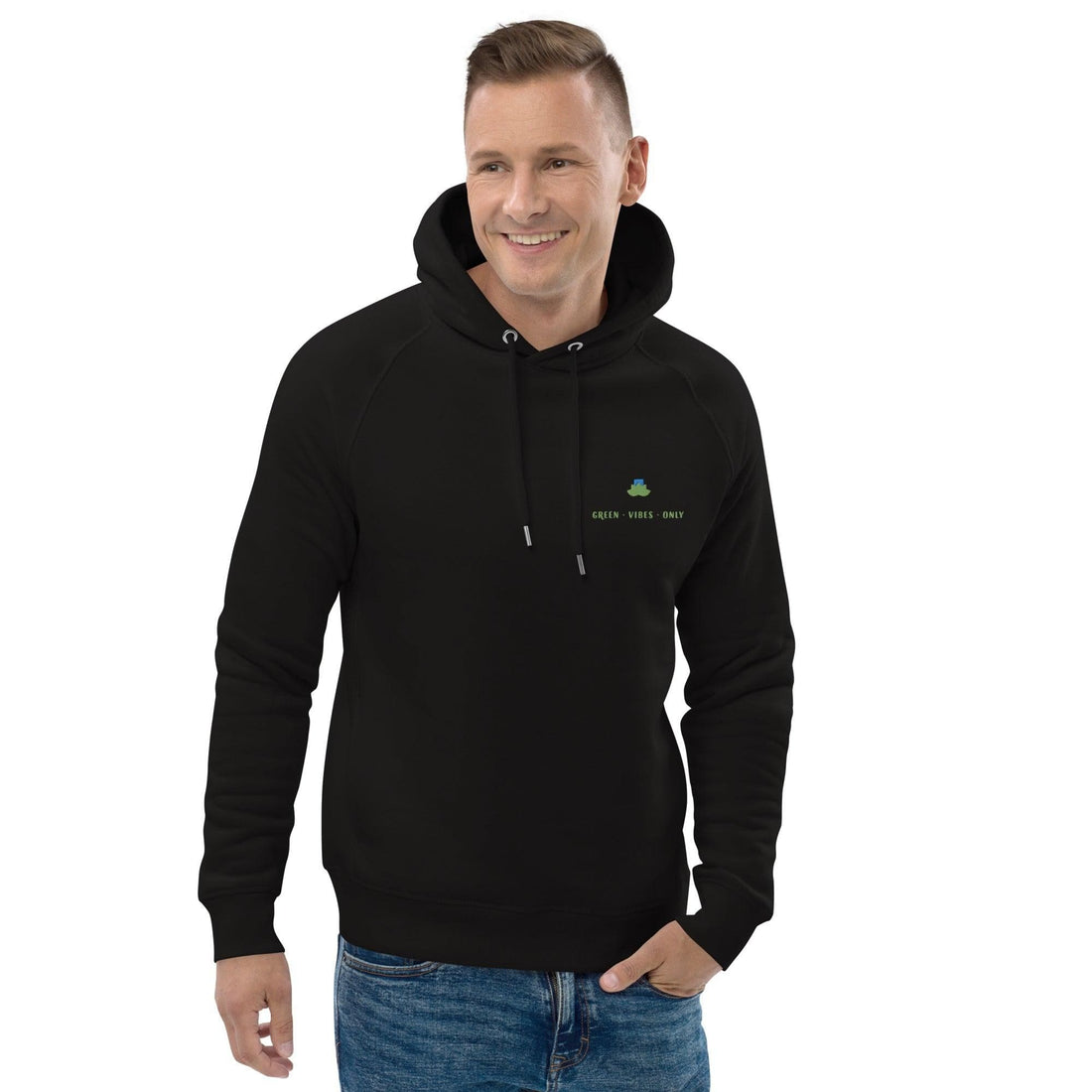 Green vibes only organic hoodie - Bare Organic Sportswear