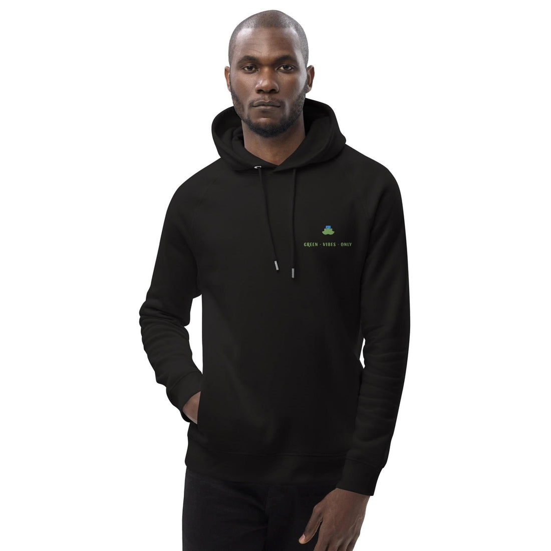 Green vibes only organic hoodie - Bare Organic Sportswear