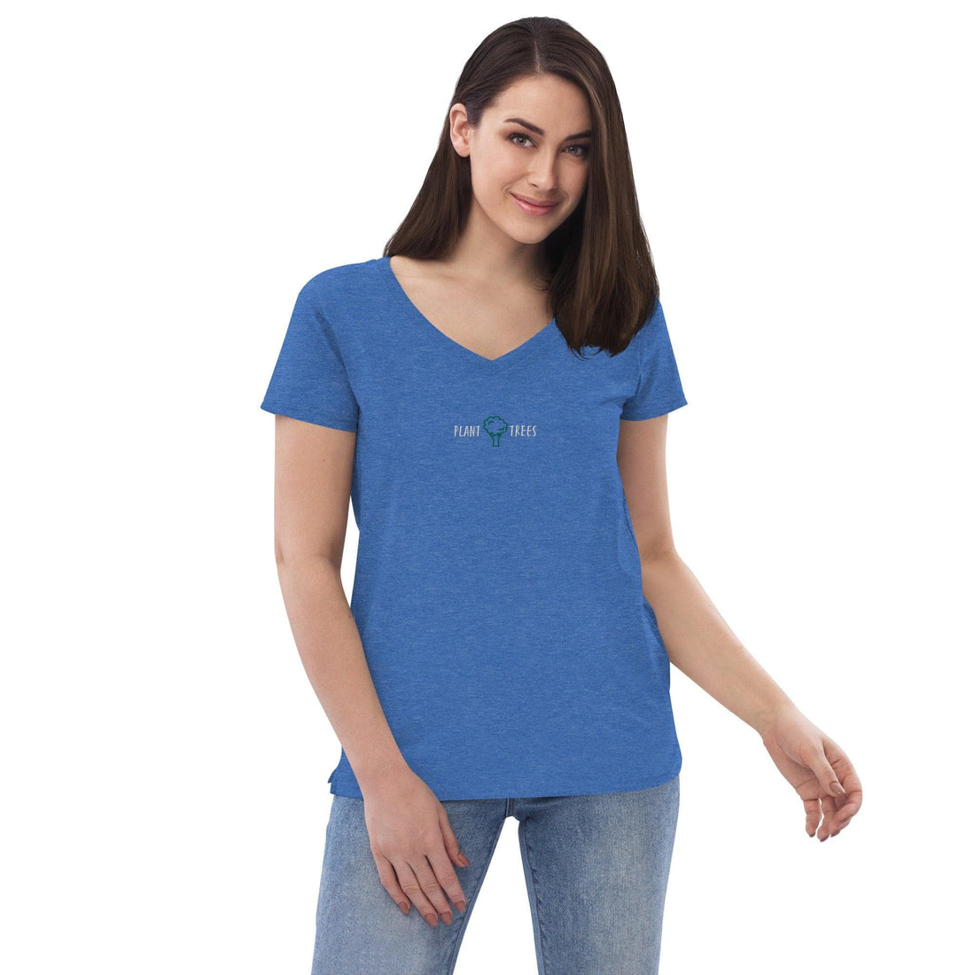 Women’s &quot;plant a tree&quot; recycled v-neck t-shirt - Bare Organic Sportswear