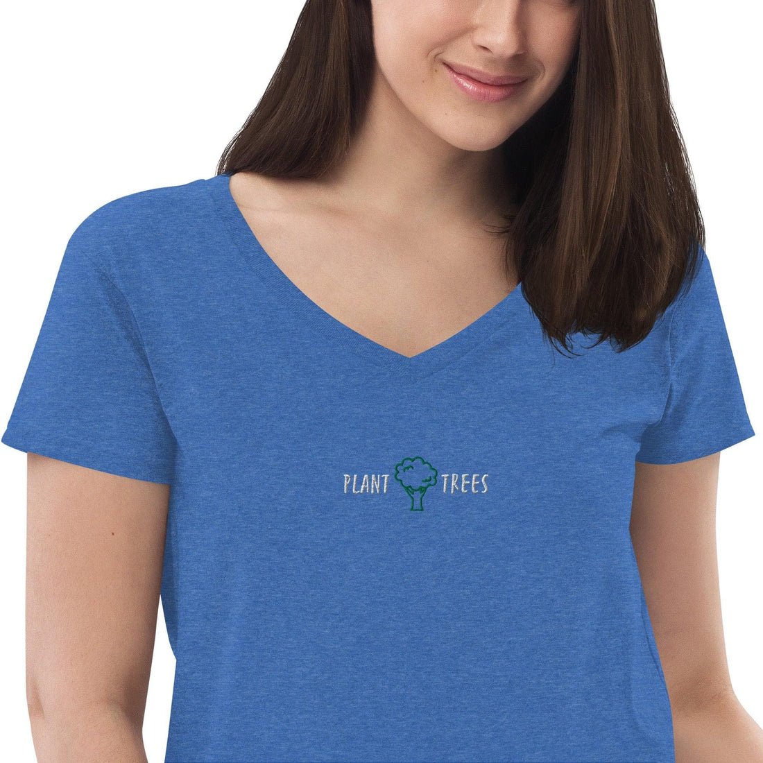 Women’s &quot;plant a tree&quot; recycled v-neck t-shirt - Bare Organic Sportswear